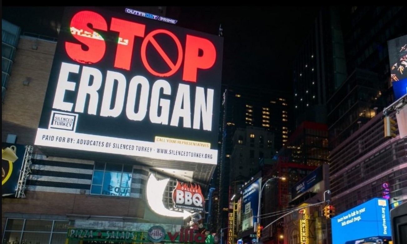 Times Square billboard reading “STOP ERDOGAN” draws ruling AKP’s ire 1
