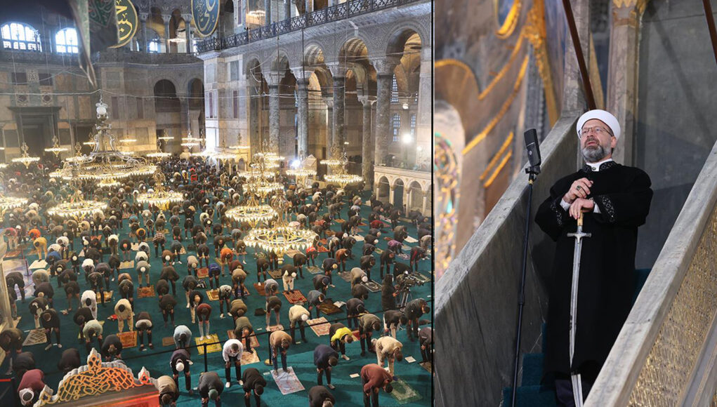 Eid prayers in Hagia Sophia after 87 years: Top imam gives sermon while holding sword 12